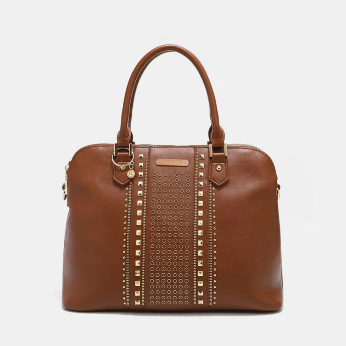 Nicole Lee Stud Embellished Vegan Leather Handbag