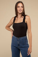 Load image into Gallery viewer, HYFVE Frilly Strap Ribbed Knit Bodysuit
