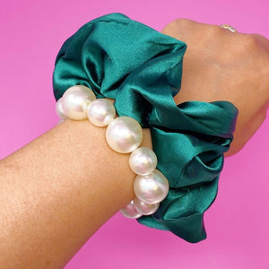 Ellison and Young Pearl & Satin Scrunchie Set