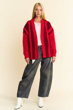 Ladda upp bild till gallerivisning, Davi &amp; Dani Color Block Open Front Cable Knit Cardigan
