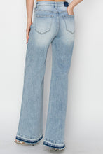 Ladda upp bild till gallerivisning, Risen High Rise Light Blue Wash Released Hem Wide Leg Denim Jeans
