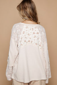 POL Luxe Lace Floral Knit Top