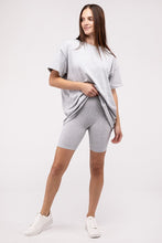 Cargar imagen en el visor de la galería, Zenana Cotton Blend Top &amp; Biker Shorts Loungewear Set
