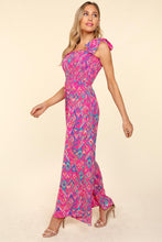 Load image into Gallery viewer, Haptics Multicolor Art Deco Smocked Wide Leg Jumpsuit
