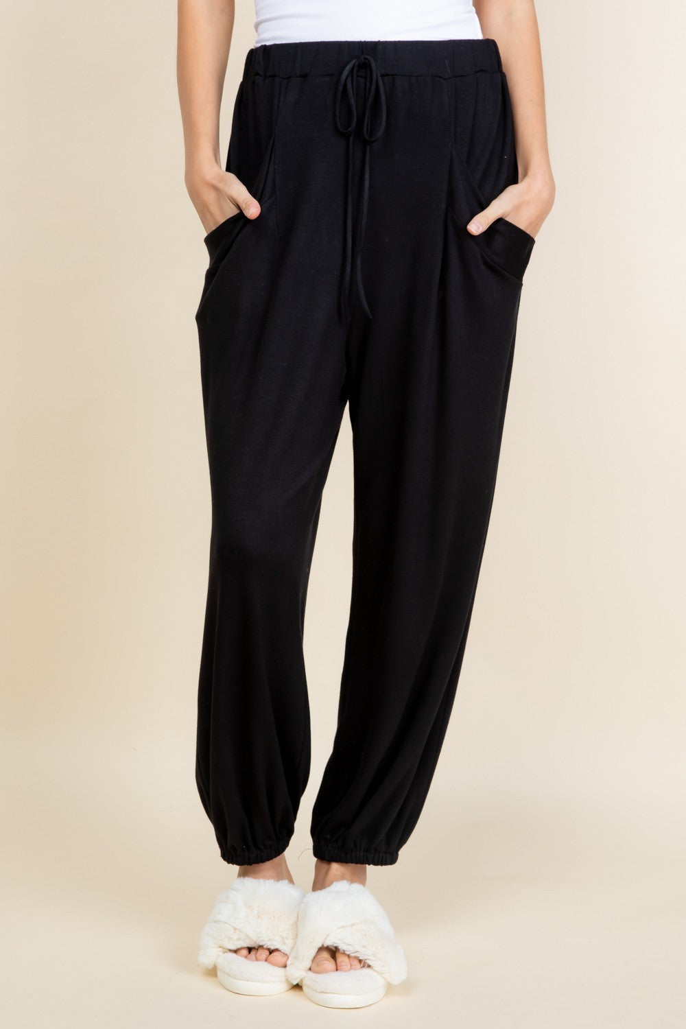 Super Lady Black Jogger Style Pants