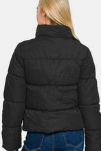 Cargar imagen en el visor de la galería, Zenana Black Zip Up Puffer Jacket
