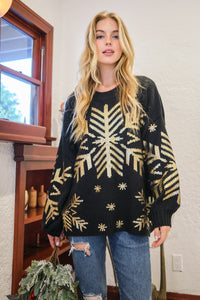 And The Why Foil Snowflake Knit Sweater