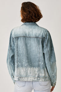 RISEN Button Down Ombre Washed Denim Jean Jacket