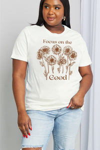 Simply Love FOCUS ON THE GOOD Graphic Cotton Top