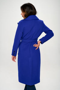 Coalition LA Royal Blue Double-Breasted Longline Coat