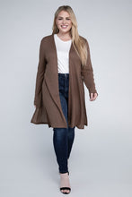 Load image into Gallery viewer, Ambiance Plus Size Side Slit Longline Cardigan
