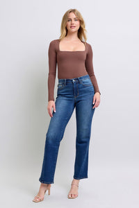 Judy Blue Side Seam Blue Denim Straight Leg Jeans