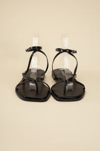 Top Moda Black Strappy Flat Sandals