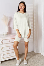 Load image into Gallery viewer, Basic Bae Solid Color Soft Rayon Three-Quarter Sleeve Top and Shorts Set
