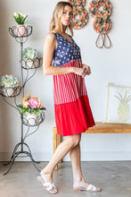 Cargar imagen en el visor de la galería, Heimish Full Size US Flag Theme Contrast Tank Dress
