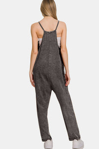 Zenana Black Washed Overalls