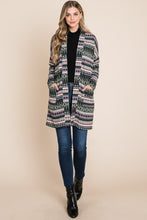 Ladda upp bild till gallerivisning, BOMBOM Aztec Open Front Long Sleeve Cardigan
