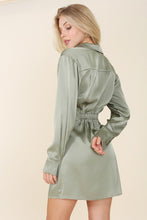 Ladda upp bild till gallerivisning, Lilou Satin Collared Wrap Mini Dress
