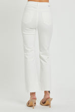 Load image into Gallery viewer, RISEN High Rise Button Fly White Denim Straight Leg Jeans
