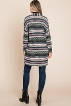 Ladda upp bild till gallerivisning, BOMBOM Aztec Open Front Long Sleeve Cardigan
