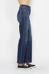 Judy Blue Tummy Control Washed Blue Denim Straight Leg Denim Jeans