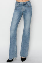 Load image into Gallery viewer, RISEN Mid Rise Blue Wash Denim Bootcut Jeans
