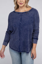 Load image into Gallery viewer, Plus Washed Baby Waffle Oversized Long Sleeve Top
