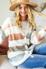 Cargar imagen en el visor de la galería, Haptics Button Down Striped Knit Cardigan
