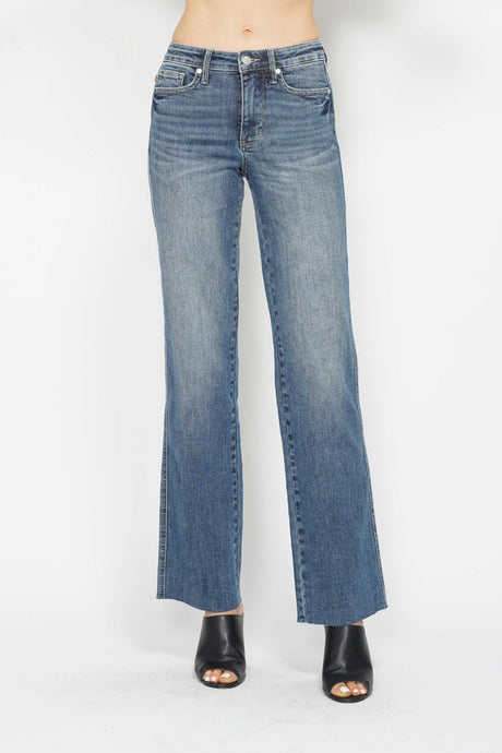 Judy Blue Tummy Control Blue Washed Straight Leg Denim Jeans