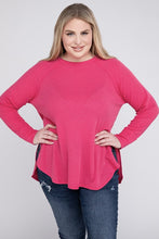 Load image into Gallery viewer, Zenana Plus Size Melange Baby Waffle Long Sleeve Top
