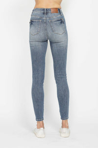 Judy Blue Tummy Control Contrast Blue Wash Denim Skinny Jeans