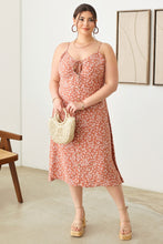 Load image into Gallery viewer, Zenobia Plus Size Cutout Floral Spaghetti Strap Dress
