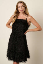 Carregar imagem no visualizador da galeria, Mittoshop Black Feather Ruffle Hem Mini Cami Dress
