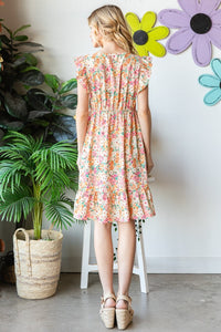 Heimish Floral Butterfly Sleeve Dress