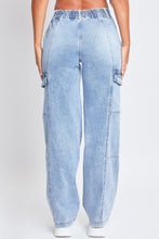 Load image into Gallery viewer, YMI Jeanswear Blue Washed Straight Leg Denim Cargo Jeans
