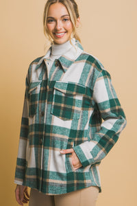 Love Tree Plaid Button Down Shacket