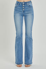 Ladda upp bild till gallerivisning, RISEN High Rise Button Fly Blue Wash Denim Bootcut Jeans
