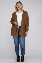 Cargar imagen en el visor de la galería, Zenana Plus Size Open Front Waffle Knit Cardigan
