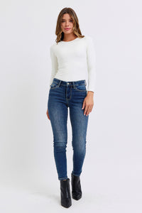 Judy Blue Mid Rise Blue Denim Skinny Jeans