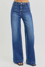 Ladda upp bild till gallerivisning, RISEN High Rise Slanted Pocket Wide Leg Blue Denim Jeans
