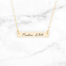 Cargar imagen en el visor de la galería, Psalm 23:4 Necklace Personalized Gold Bar Necklace
