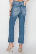 Load image into Gallery viewer, RISEN Raw Hem Blue Denim Straight Leg Jeans
