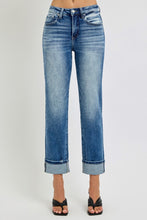 Cargar imagen en el visor de la galería, RISEN High Rise Crop Straight Leg Blue Denim Jeans
