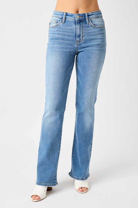 Judy Blue High Waisted Blue Denim Straight Leg Jeans