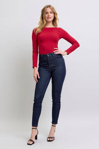 Judy Blue Heart Shaped Pockets Blue Denim Skinny Jeans