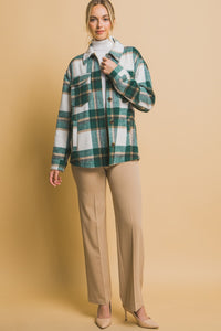 Love Tree Plaid Button Down Shacket