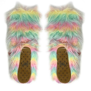 Funky Unicorn Women's Cozy Sherpa Non Skid Slipper Socks