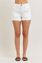 Carregar imagem no visualizador da galeria, Judy Blue White Aurora Weekender Short with Double Rolled Cuff
