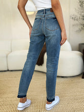 Load image into Gallery viewer, Judy Blue Mid Rise Release Hem Blue Denim Skinny Jeans
