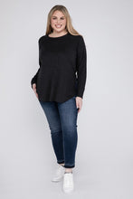 Load image into Gallery viewer, Zenana Plus Size Melange Baby Waffle Long Sleeve Top
